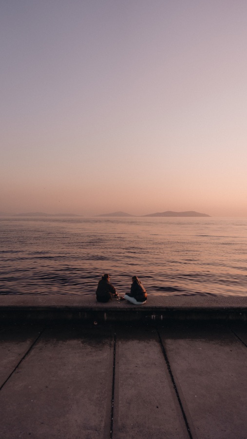 Pier at sunset, Istanbul