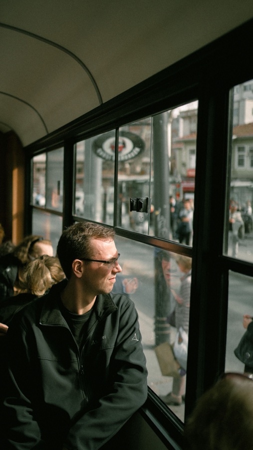 Tram window, Istanbul